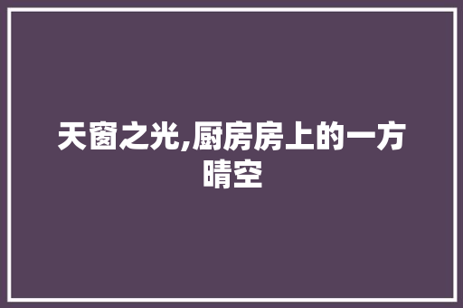 天窗之光,厨房房上的一方晴空