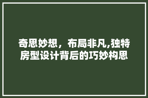 奇思妙想，布局非凡,独特房型设计背后的巧妙构思
