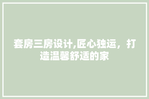 套房三房设计,匠心独运，打造温馨舒适的家