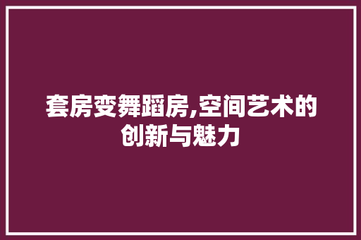 套房变舞蹈房,空间艺术的创新与魅力