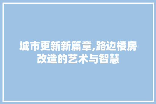 城市更新新篇章,路边楼房改造的艺术与智慧