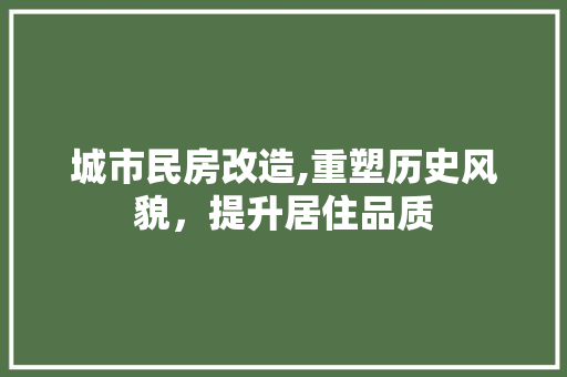 城市民房改造,重塑历史风貌，提升居住品质 隔断设计