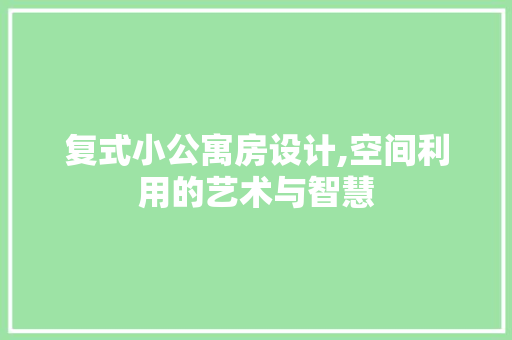 复式小公寓房设计,空间利用的艺术与智慧