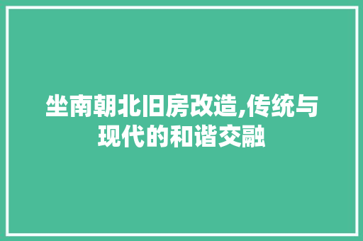 坐南朝北旧房改造,传统与现代的和谐交融