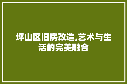 坪山区旧房改造,艺术与生活的完美融合 装修攻略