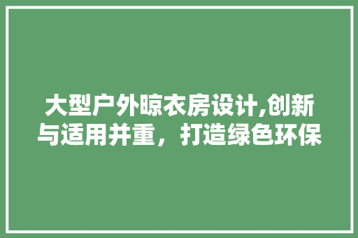 大型户外晾衣房设计,创新与适用并重，打造绿色环保生活空间