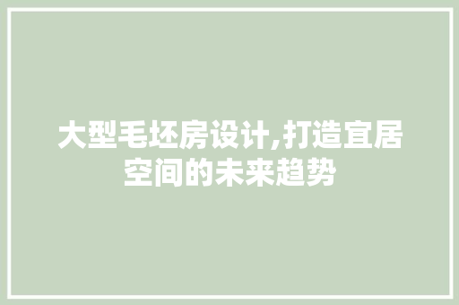 大型毛坯房设计,打造宜居空间的未来趋势 墙面装饰