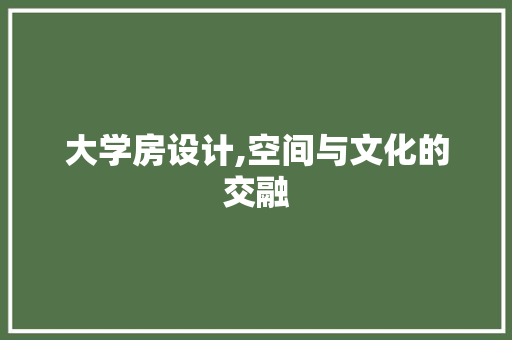 大学房设计,空间与文化的交融 建筑设计