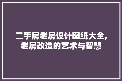 二手房老房设计图纸大全,老房改造的艺术与智慧