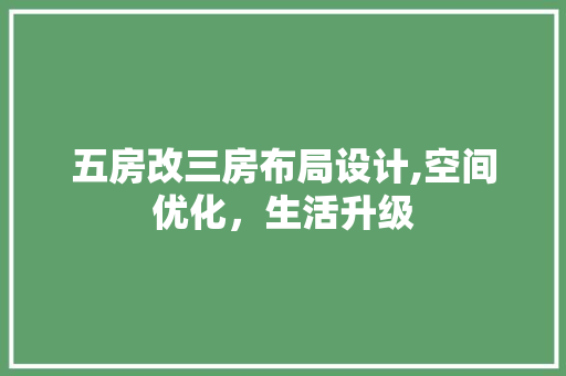 五房改三房布局设计,空间优化，生活升级