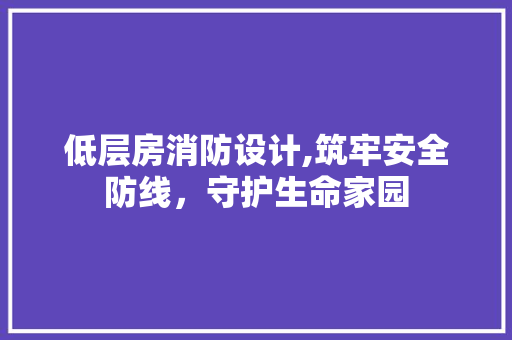 低层房消防设计,筑牢安全防线，守护生命家园 庭院装修