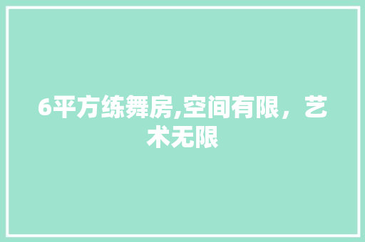 6平方练舞房,空间有限，艺术无限