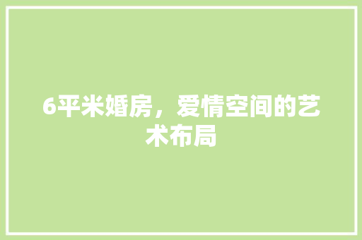 6平米婚房，爱情空间的艺术布局 门窗装修