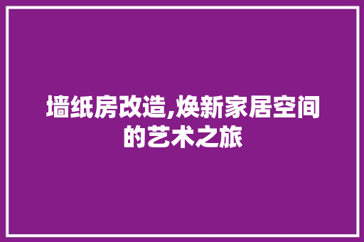 墙纸房改造,焕新家居空间的艺术之旅