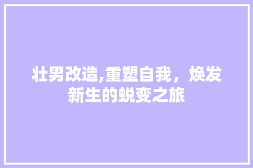 壮男改造,重塑自我，焕发新生的蜕变之旅
