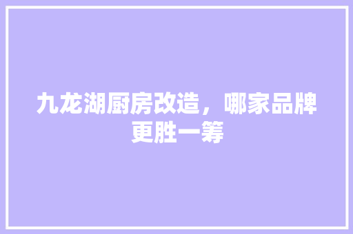 九龙湖厨房改造，哪家品牌更胜一筹