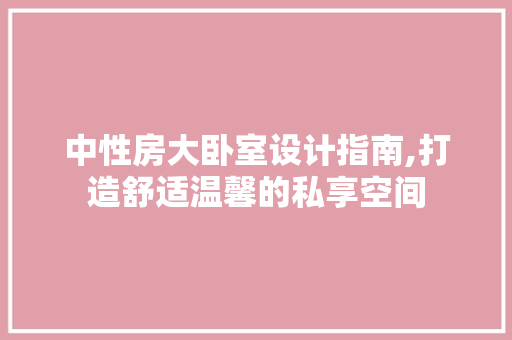 中性房大卧室设计指南,打造舒适温馨的私享空间