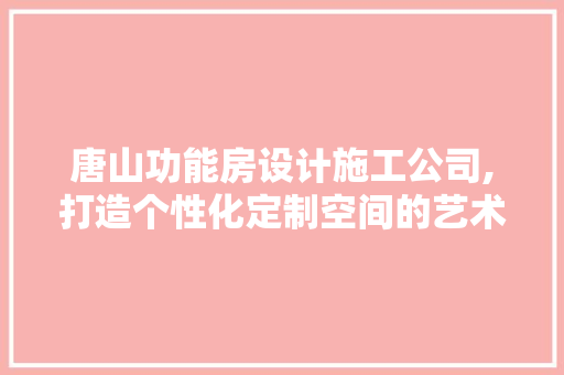 唐山功能房设计施工公司,打造个性化定制空间的艺术追求