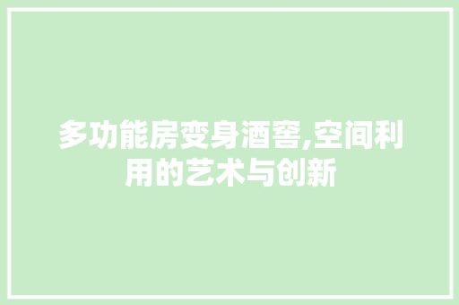 多功能房变身酒窖,空间利用的艺术与创新