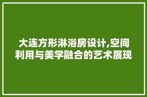 大连方形淋浴房设计,空间利用与美学融合的艺术展现