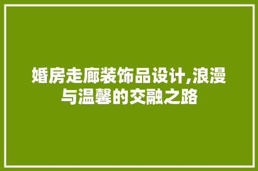 婚房走廊装饰品设计,浪漫与温馨的交融之路