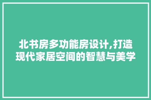 北书房多功能房设计,打造现代家居空间的智慧与美学融合