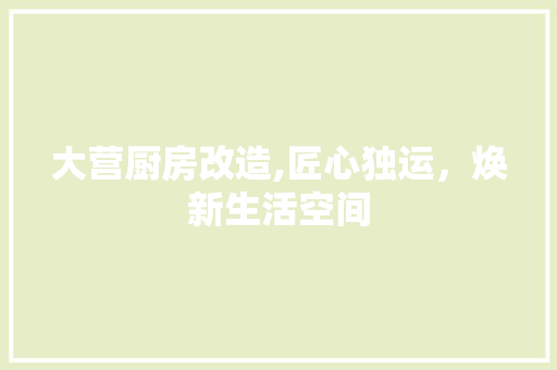 大营厨房改造,匠心独运,焕新生活空间 门窗装修 大营厨房改造,匠心独运,焕新生活空间 门窗装修