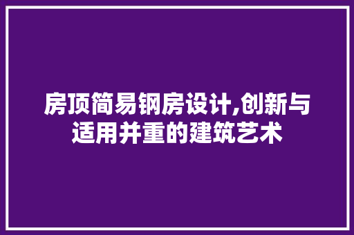 房顶简易钢房设计,创新与适用并重的建筑艺术