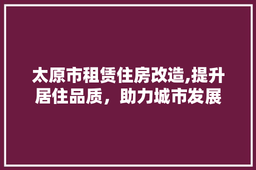 太原市租赁住房改造,提升居住品质，助力城市发展