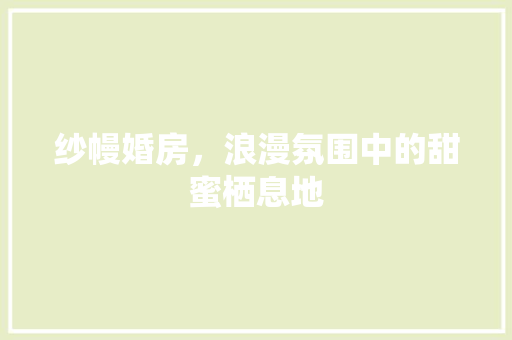 纱幔婚房，浪漫氛围中的甜蜜栖息地