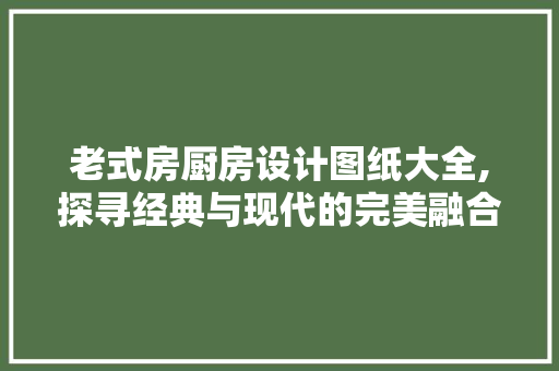 老式房厨房设计图纸大全,探寻经典与现代的完美融合