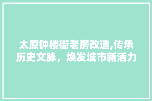 太原钟楼街老房改造,传承历史文脉，焕发城市新活力 墙面装饰