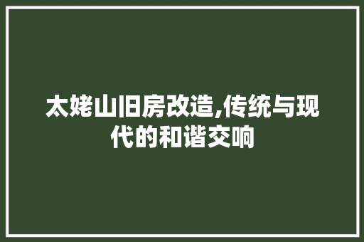 太姥山旧房改造,传统与现代的和谐交响