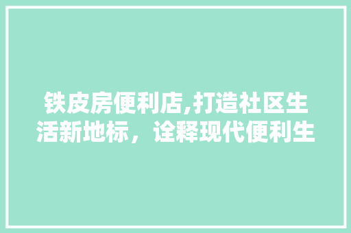 铁皮房便利店,打造社区生活新地标，诠释现代便利生活美学