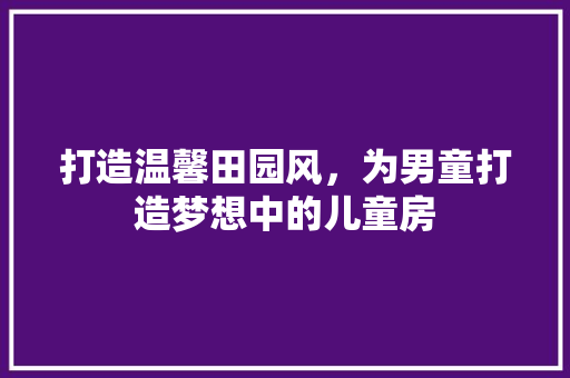 打造温馨田园风，为男童打造梦想中的儿童房 墙面装饰