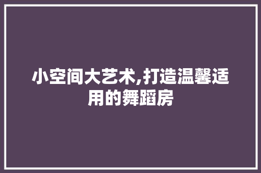 小空间大艺术,打造温馨适用的舞蹈房 装修材料