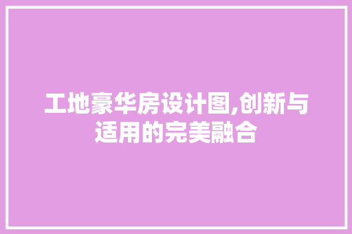 工地豪华房设计图,创新与适用的完美融合