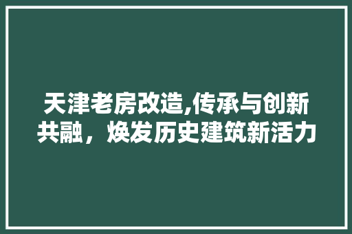 天津老房改造,传承与创新共融，焕发历史建筑新活力 隔断设计