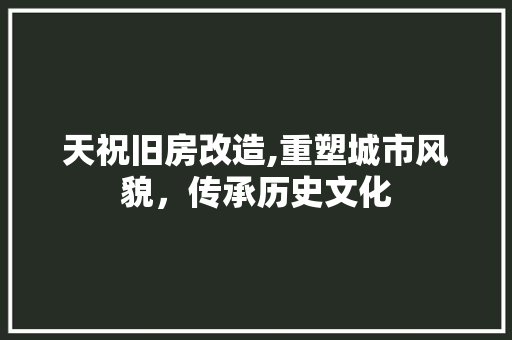 天祝旧房改造,重塑城市风貌,传承历史文化 地面装修 天祝旧房改造,重塑城市风貌,传承历史文化 地面装修