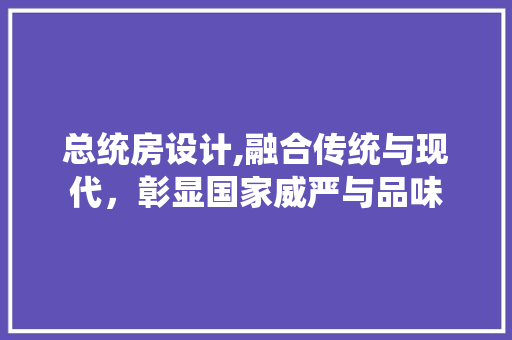 总统房设计,融合传统与现代，彰显国家威严与品味