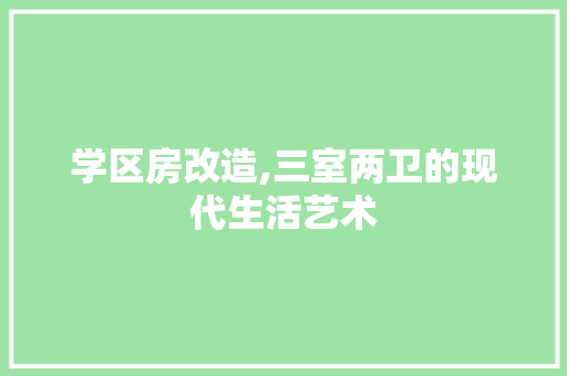 学区房改造,三室两卫的现代生活艺术 装修攻略