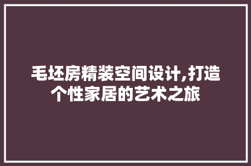 毛坯房精装空间设计,打造个性家居的艺术之旅