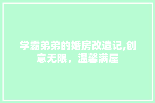 学霸弟弟的婚房改造记,创意无限,温馨满屋 墙面装饰 学霸弟弟的婚房改造记,创意无限,温馨满屋 墙面装饰