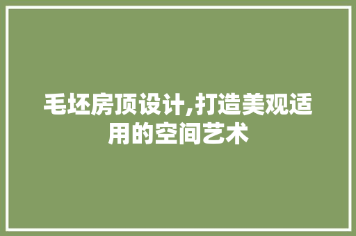 毛坯房顶设计,打造美观适用的空间艺术