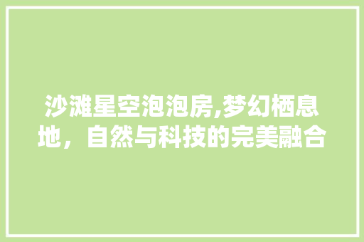 沙滩星空泡泡房,梦幻栖息地，自然与科技的完美融合