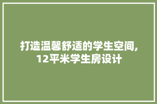 打造温馨舒适的学生空间,12平米学生房设计