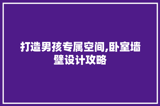 打造男孩专属空间,卧室墙壁设计攻略 装修攻略
