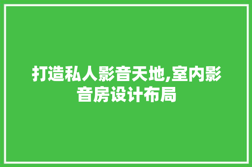 打造私人影音天地,室内影音房设计布局