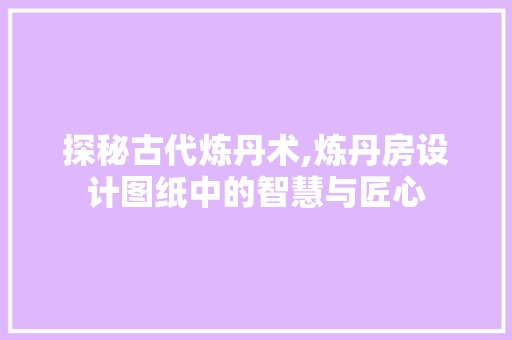 探秘古代炼丹术,炼丹房设计图纸中的智慧与匠心