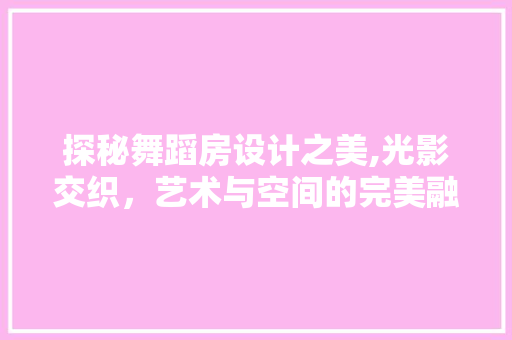 探秘舞蹈房设计之美,光影交织，艺术与空间的完美融合 装修攻略